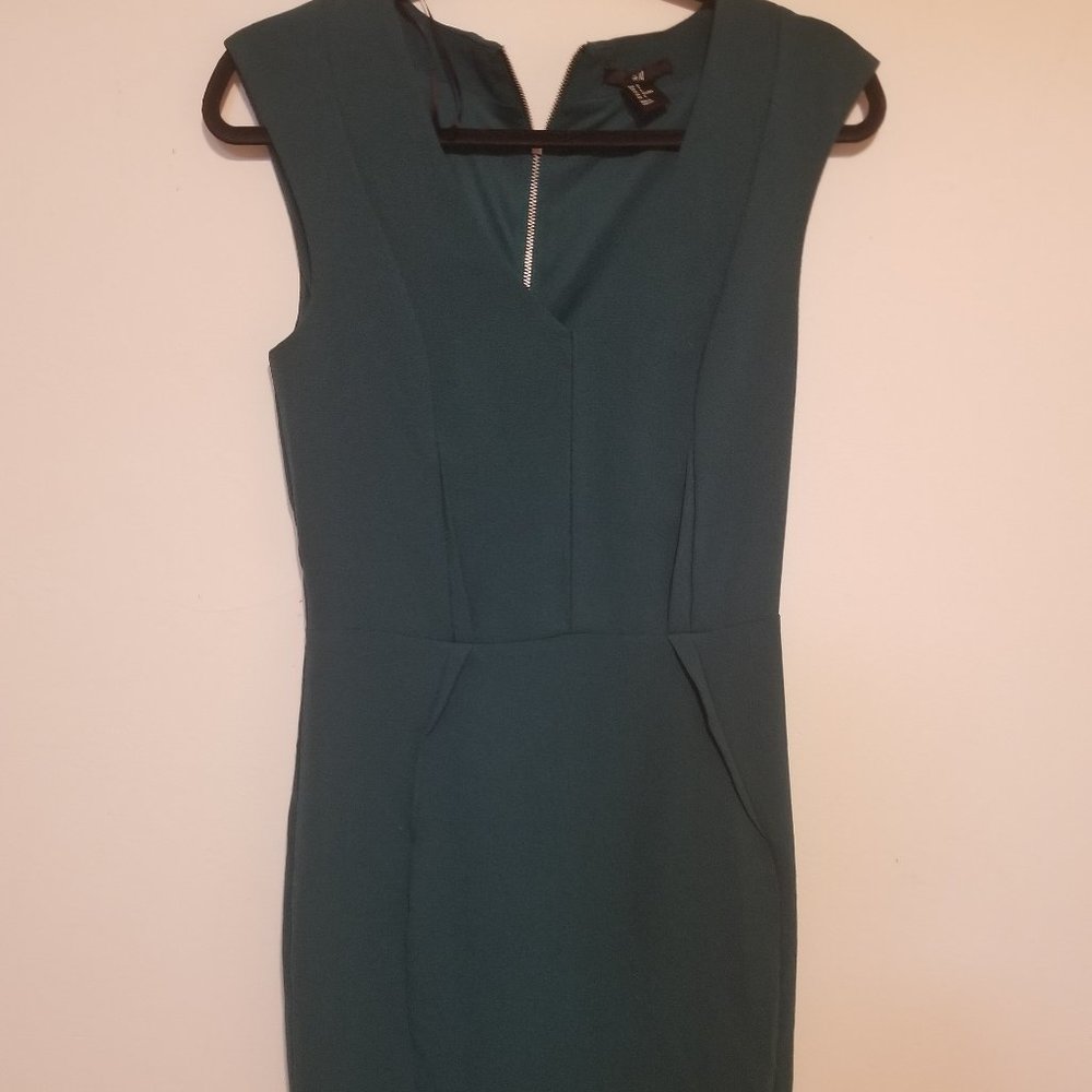 H&M Dark Green Cocktail Dress - Size 8